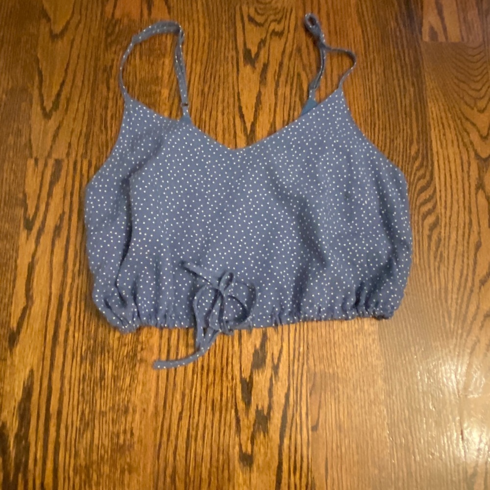 pacsun white polkadot crop top